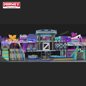 Marwey kustom trampolin mendaki Slide lembut bola bermain petualangan taman labirin dalam ruangan komersial peralatan bermain dalam ruangan - Product Image 2