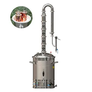 Distiller de aço inoxidável plug-in de 65l, torre de distilação de 4 camadas com testador de licor