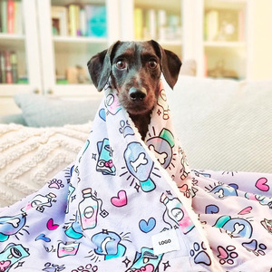 ผ้าห่มผ้าสักหลาดพิมพ์ลายสุนัขผ้าขนแกะออกแบบได้ตามต้องการ - Product Image 1