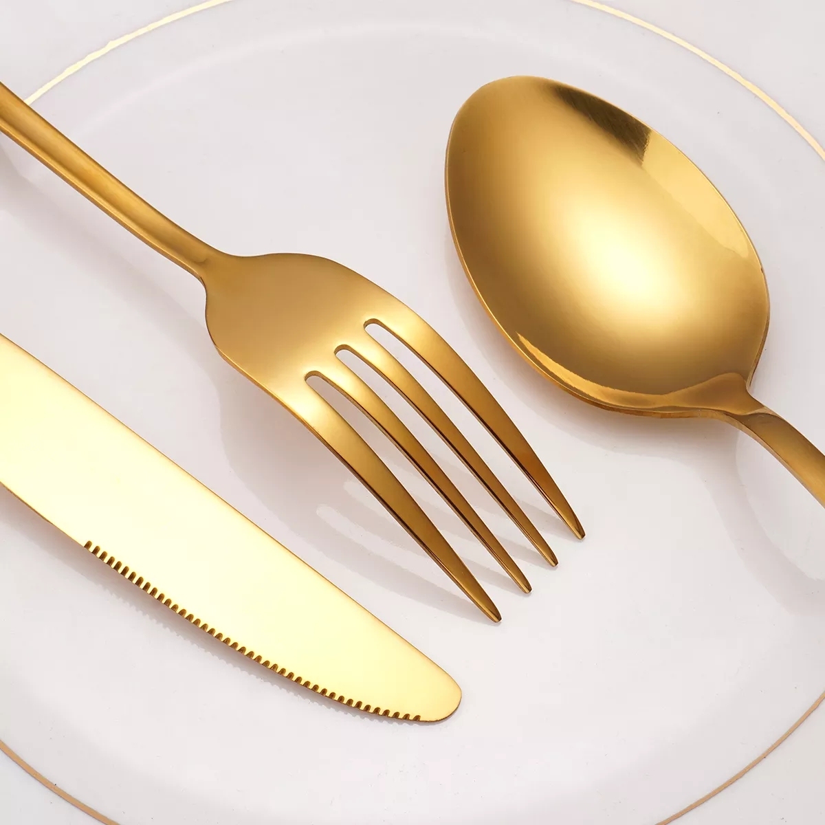 Fine Matte Dinner Modern Gold Cutlery Set Food Grade Stainless Steel Knife Spoon and Fork Set · image 3