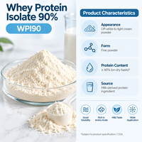 Poudre d'isolat de protéines de lactosérum, WPI 90, Matière première pour complément nutritionnel, Vente en gros usine, OEM disponible