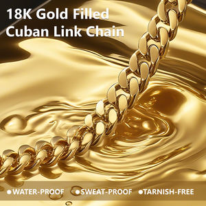 12mmキューバリンクチェーン女性18Kゴールド/ブラックゴールドメッキ316Lステンレススチール18 20 22 <span class=keywords><strong>24</strong></span> 26 30インチメンズチェーンネックレス - Product Image 2