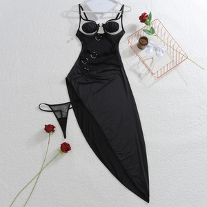 Keep Me Blushing Sexy Lace Tobillo Ropa interior Conjunto de pijamas con ligueros Anillo de acero de <span class=keywords><strong>ganchillo</strong></span> Bordado de flores Costura - Product Image 3