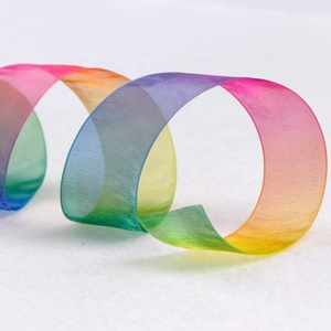 Bán Buôn Tùy Chỉnh Đầy Màu Sắc 4Cm Fashional <span class=keywords><strong>Sheer</strong></span> Organza <span class=keywords><strong>Ribbon</strong></span> Cho Quà Tặng <span class=keywords><strong>Ribbon</strong></span> - Product Image 3