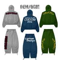 Fabricant Designer personnalisé 100% coton American Hip Hop Hooded Sweatpants Set Oversize Sports Set Puff Printed Embroidery