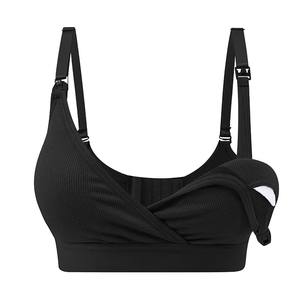 2716 <span class=keywords><strong>Soutien</strong></span>-<span class=keywords><strong>Gorge</strong></span> d'<span class=keywords><strong>Allaitement</strong></span> Anti-Fuite <span class=keywords><strong>Absorbant</strong></span> et Mains Libres pour Tire-Lait, Coussinets Amovibles, Bambou, Sans Armature, Classique Croisé sur le Devant, Maternité - Product Image 6