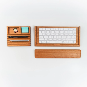 Support <span class=keywords><strong>de</strong></span> clavier en bois personnalisé pour bureau à domicile, avec repose-poignets et <span class=keywords><strong>rangement</strong></span> intégré - Product Image 1