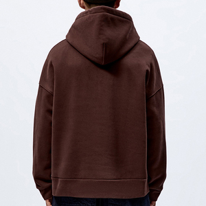 Felpe con cappuccio <span class=keywords><strong>oversize</strong></span> da uomo con stampa 100% in cotone personalizzato e peso pesante con logo personalizzato con logo <span class=keywords><strong>marrone</strong></span> bianco e cappuccio per uomo - Product Image 3