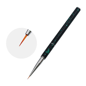 Pinceau à ongles en nylon à manche en plastique, plat et rond, avec capuchon en aluminium pour la création de motifs en gel acrylique - Product Image 4