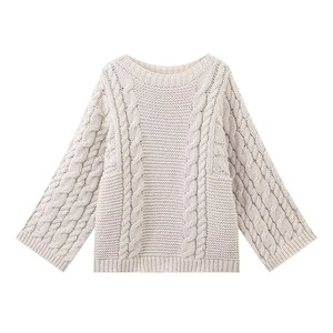 Atacado 2027 Suéter Feminino de Tricô Grosso Cor Sólida, Pulôver Solto de Crochê Casual, Disponível para OEM Personalizado - Product Image 6