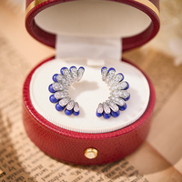 Boucles d'oreilles croissant à la mode et mignonnes petits et exquis bijoux en laiton jumelés avec des accessoires de vacances de Style bohème Zircon