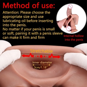 Wholesale Hollow Penis Pants Wearable Penis Sleeve Silicone Soft Male Enlargement Extension Realistic Penis Sleeve Adult Sex <b>Toy</b> - Product Image 4