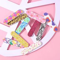 Mini Lima de Uñas de Esponja de 9 cm de Doble Cara con Forma Rectangular para Decoración de Uñas, Diseño de Flores Pequeñas, Tira de Pulido de Esmalte de Uñas