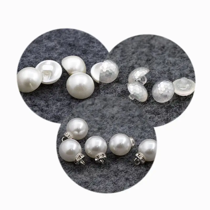 10MM 11.5MM Elegant design sewing on fancy round white pearl buttons for lady shirt and coat