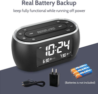 Moderne Dual Alarm Radio Clock mit 7 Farben Nachtlicht USB Ladegerät Batterie Backup Dimmer Snooze Feature-für kleine Schreibtisch Tisch