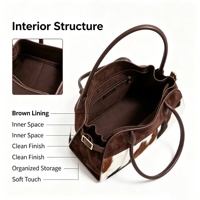 Sac fourre-tout à bandoulière en peluche imprimé vache grande capacité pour femme, style rétro et polyvalent, collection automne-hiver, fabrication OEM/ODM sur mesure