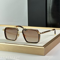 MAY BEST 57-20-147 Lunettes de soleil de haute qualité pour hommes et femmes, lunettes de soleil de créateur, style punk classique, luxe, acétate, titane, UV400, avec boîte