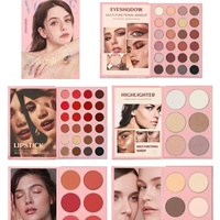 Palette de fards à paupières 67 couleurs longue tenue, résistante à la transpiration, nacrée et mate, blush et illuminateur multi-usages pour maquillage de scène – Meilleures ventes