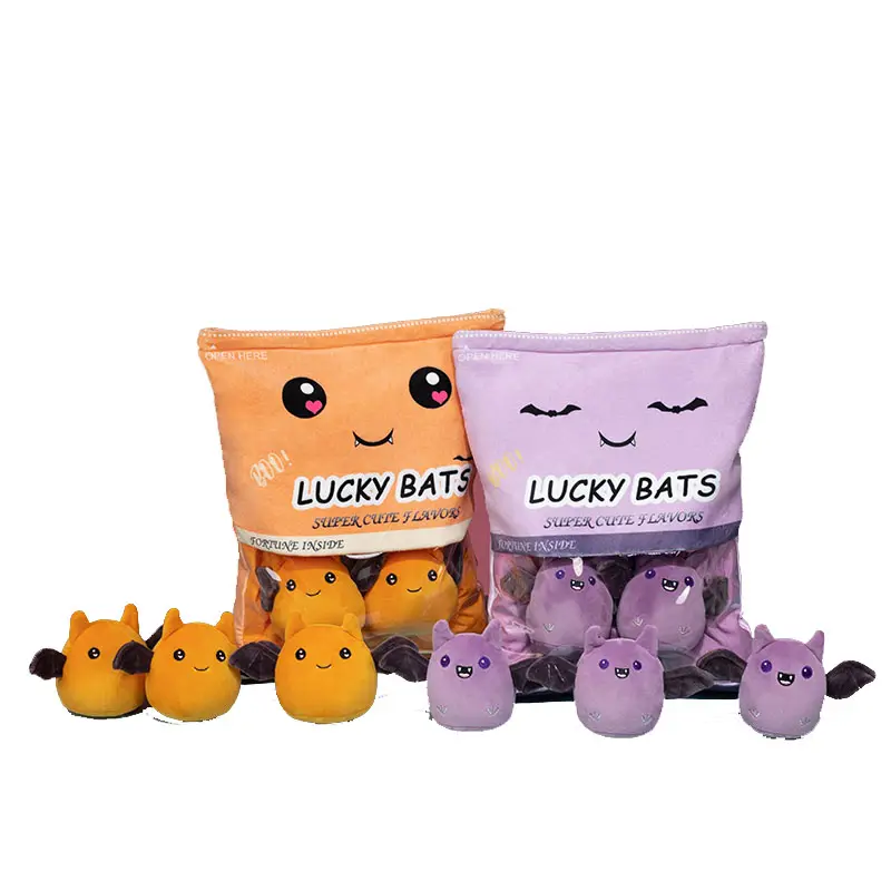 Custom Cute Popular Snack Toys Pillow A Bag Of Mini Bat Plush Toys Creative Luck Bats Pillows