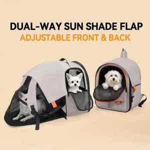 <b>Pet</b> Backpack <b>Carrier</b> Oxford Breathable Mesh Zipper Closure Solid Color Cats Backpack Travel <b>Carrier</b> - Product Image 4