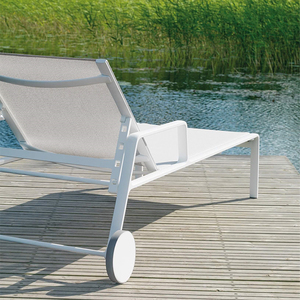 <span class=keywords><strong>Lit</strong></span> <span class=keywords><strong>d</strong></span>'extérieur inclinable avec roues plage soleil chaise longue en aluminium chaise longue imperméable - Product Image 5