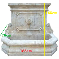 Bon prix fontaine de jardin en pierre antique sculptée à la main fontaine d'eau murale en marbre