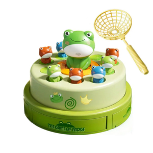 Juguete de Rana Saltarina para Niños, Red para Atrapar Ranas, Juguete Eléctrico de Expulsión, Rana Giratoria, Entrenamiento de Concentración, Juguete Educativo Interactivo con Música - Product Image 1