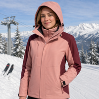 Veste de ski imperméable pour femme 3 en 1, coupe-vent, manteau chaud d'hiver, veste extérieure imperméable à la pluie et à la neige avec doublure en polaire et capuche
