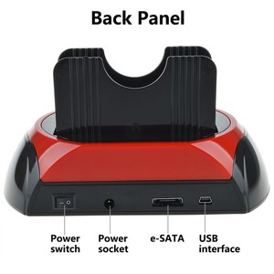 Carcasa externa de doble ranura para discos duros <span class=keywords><strong>IDE</strong></span> y SATA |   Hub USB 2.0 y Lector de Tarjetas |   Copia de Seguridad con un Solo Toque |   PC Mac - Product Image 2