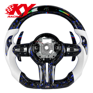 Volante de Fibra de Carbono Forjado para BMW F30 F20 F10 F31 F34 F35 F80 F82 M2 M3 M4 Estilo Deportivo Modelo M Serie 3 Sport Azul - Product Image 1