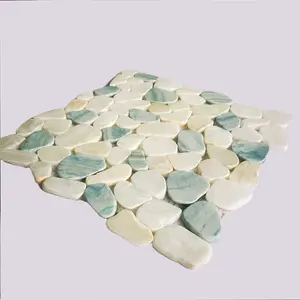 Factory Marble Resin Matte Surface Pebble Wall Mosaic Tiles For Kitchen Bathroom Decoration