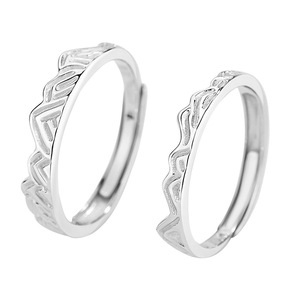 Berg <span class=keywords><strong>925</strong></span> Sterling Zilveren Paar Ringpaar Heren En Vrouwen Niche Design Premium Gevoel Open Ring - Product Image 1