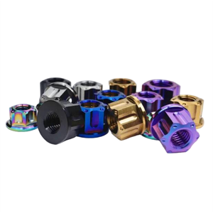 Écrous hexagonaux à bride autobloquants en titane couleur bonbon (or, noir, violet, bleu) M5 M10 x 1,25 mm <span class=keywords><strong>M12</strong></span> x 1,5 pour motos - Product Image 2