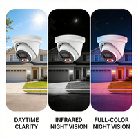 Caméra IP POE 4MP compatible HIK, détection IA, lumière hybride intelligente, vision nocturne couleur en option, caméra dôme intérieure/extérieure