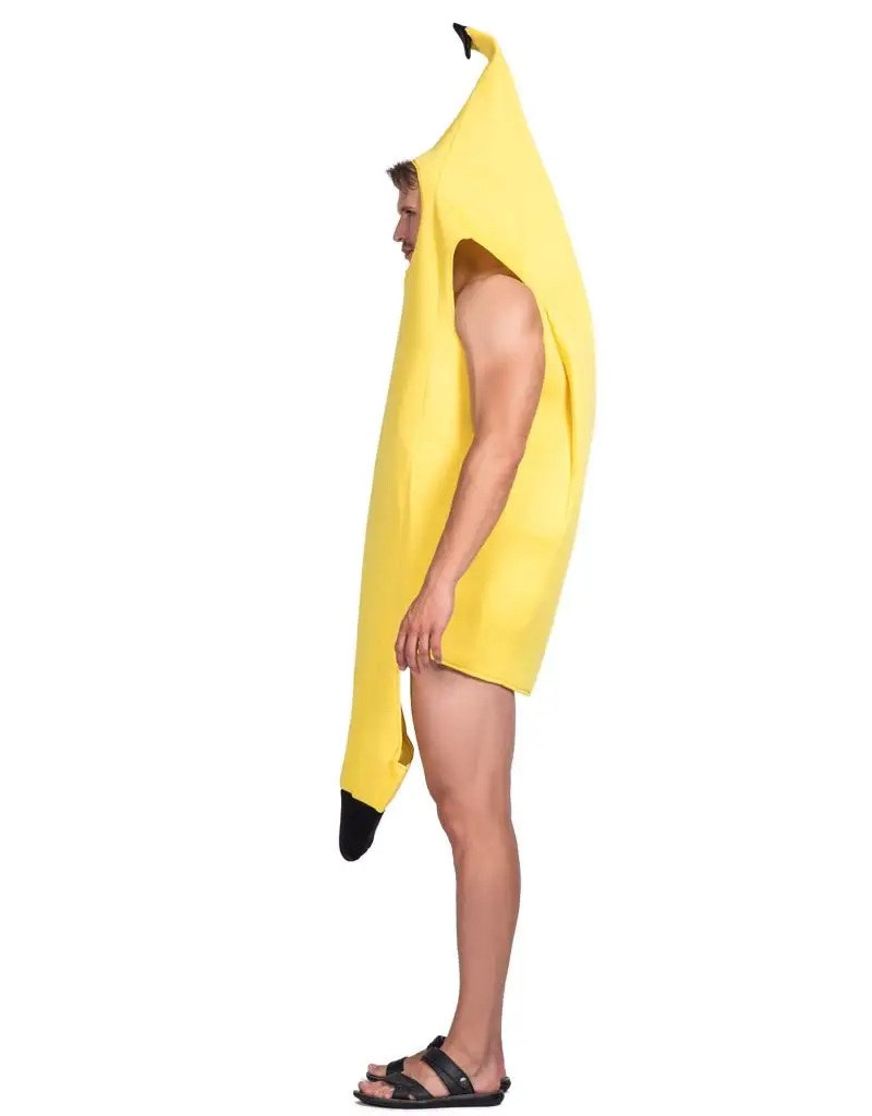 Pakaian Jumpsuit Cosplay Pisang Buah Lucu Halloween, Kostum Karnaval Dewasa, Kostum Maskot Pisang Tiup, Kostum Halloween Pria