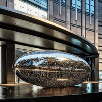 Senzhao Adornos de arte decorativo para exteriores Escultura de metal Escultura abstracta de forma ovalada