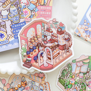 24 pcs/pack Scenic Sticker Book Zoo Petite Classe Meow Meow Adventure Series 3D Stereoscopic Cabin Quiet Book - Product Image 4