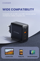 Chargeur GaN 65W d'usine, PD 4.0, QC 3.0, chargeur de téléphone multi-USB, adaptateur USB QC3.0 pour téléphone portable