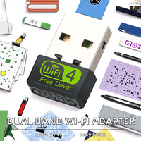 Adaptador USB Inalámbrico Mini para Computadora, Dongle Wi-Fi de 2.4GHz y 5.8GHz, Receptor Transmisor de Banda de Frecuencia, 150Mbps, Externo para Escritorio