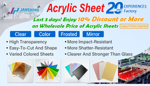 Plaques en acrylique coulé transparent coloré de qualité industrielle 2mm 3mm 4mm 5mm 6mm 8mm 10mm 12mm - Product Image 2