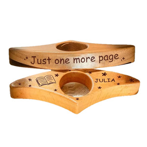 Wooden Thumb <b>Book</b> Presser Circular Engraved Page Holder Reusable Reading Aid Classic Style <b>Tree</b> Material - Product Image 3