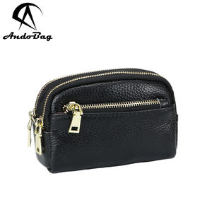 Monedero AndoBag para Mujer, Cuero Vacuno Genuino, Diseño Simple y Moderno, Cartera Pequeña de Gran Capacidad, Bolsa de Almacenamiento con Triple Cierre 1541 - Product Image 1