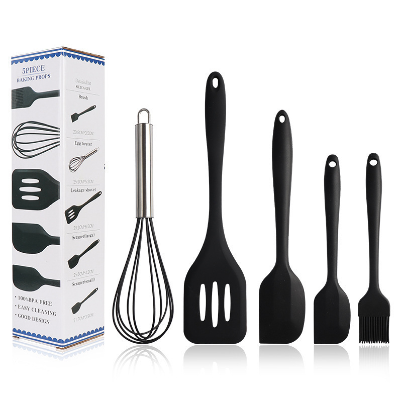 Set cinque pezzi in silicone nero