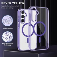 Coque PC transparente antichoc magnétique Ice Color pour Samsung A16 S24Ultra A55 S24FE A15