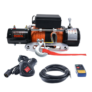 Usine directe compacte 9500lbs <span class=keywords><strong>12V</strong></span> treuil de voiture à corde synthétique 4x4 hors route treuil électrique palan - Product Image 2