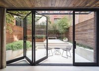 Porte intérieure américaine pliante en acier de qualité supérieure Offre Spéciale Porte en verre pliante de style contemporain