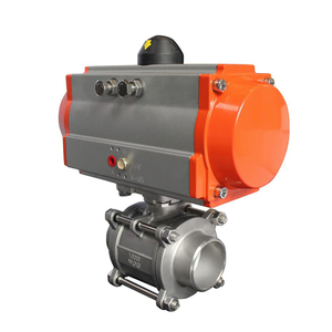 Válvula de Bola Neumática de Acero Inoxidable de 3 Piezas Soldadas DN25 1 Pulgada AC220V - Product Image 2