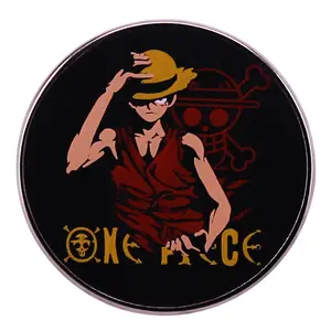 Ronde Pictogrammen Luffy Metalen Broche Pinnen Kwadratisch Element Anime Tv Luffy Badges