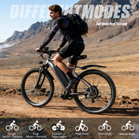 Vélo de montagne électrique pour adultes, 25 km/h, pour trajets quotidiens et sentiers, pneus cramponnés, freins à disque doubles, assistance au pédalage à 5 niveaux, batterie au lithium pour la ville