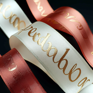 High Quality Custom 3D Printed Logo Multi-Material <b>Ribbon</b> Roll <b>Gold</b> Foil Christmas Gift Wrap Packaging INFFY Brand Free Sample - Product Image 1